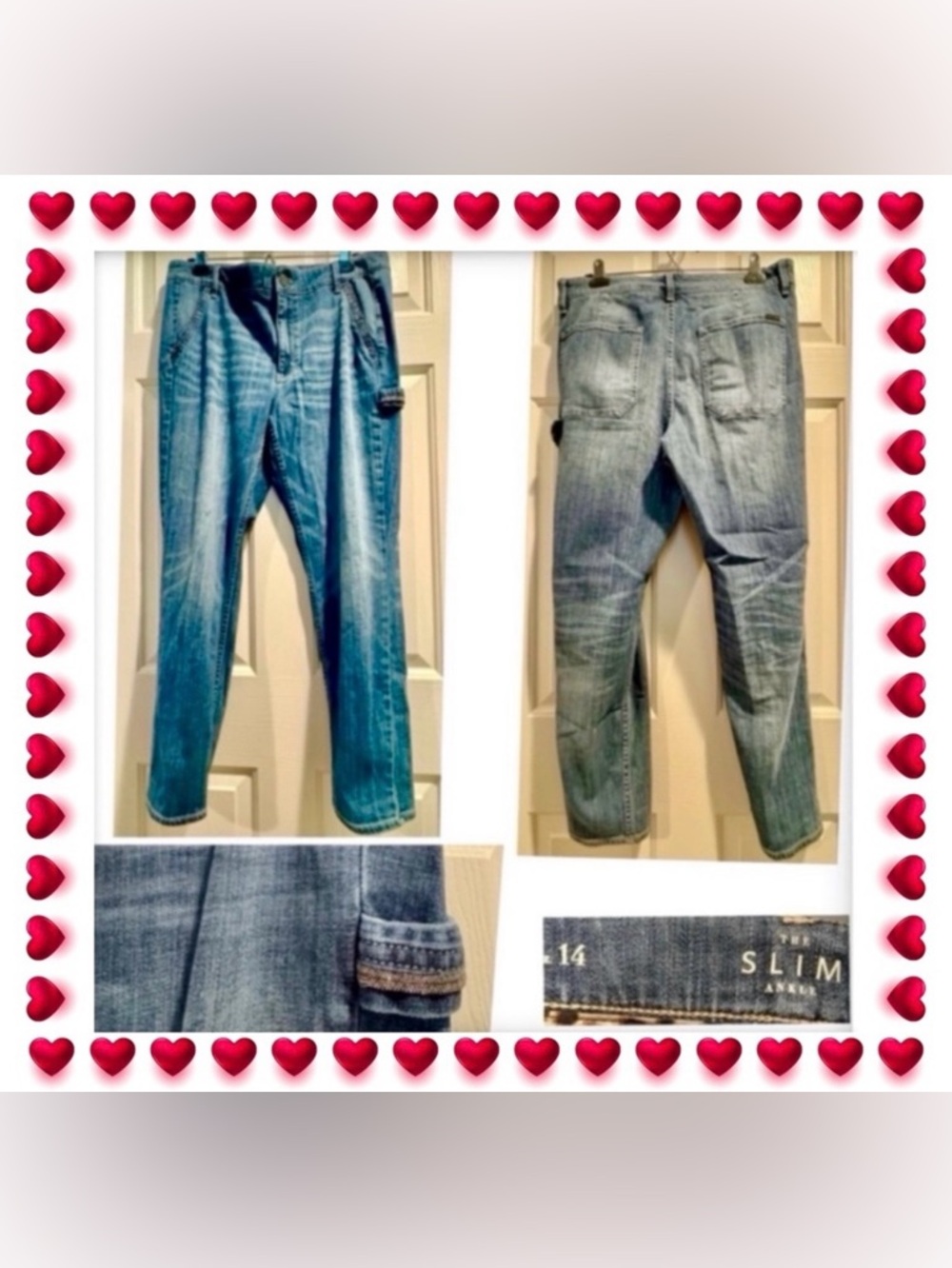 Jeans - WHBM - medium wash blue - size 14 The Slim Ankle - stretch - no flaws